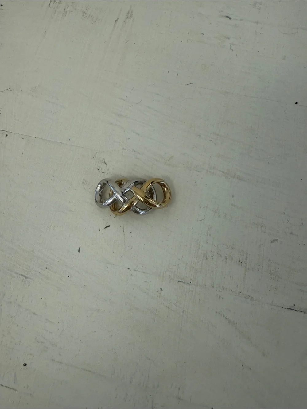 Two-Tone yellow and white Gold Infinity Knot pendant